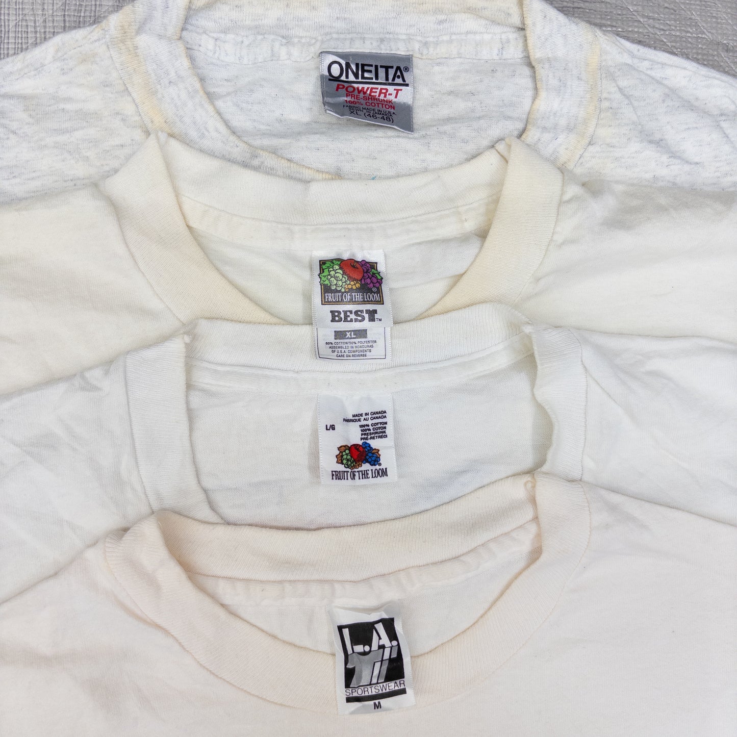 90's シミありTシャツ（白・グレー系）16pcs w0424006