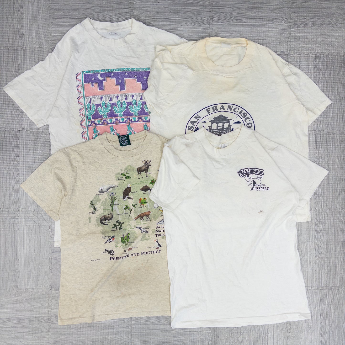 90's シミありTシャツ（白・グレー系）16pcs w0424006
