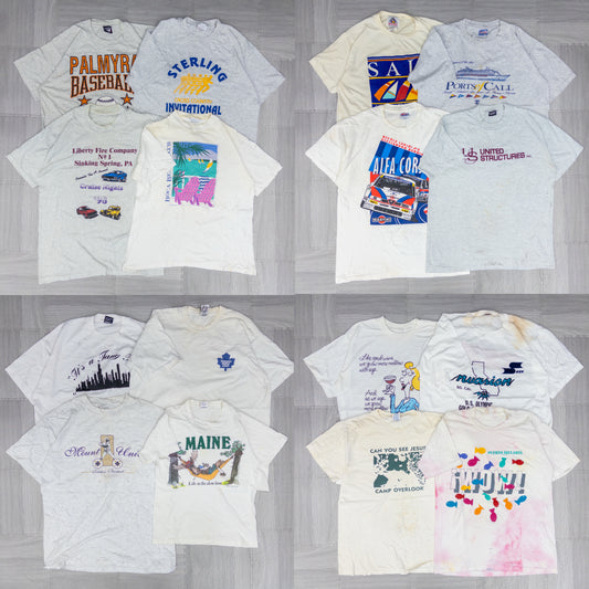 90's シミありTシャツ（白・グレー系）16pcs w0424007