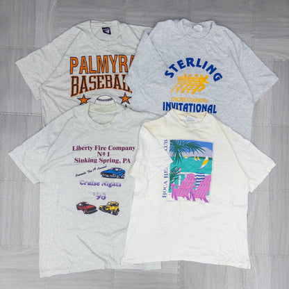 90's シミありTシャツ（白・グレー系）16pcs w0424007