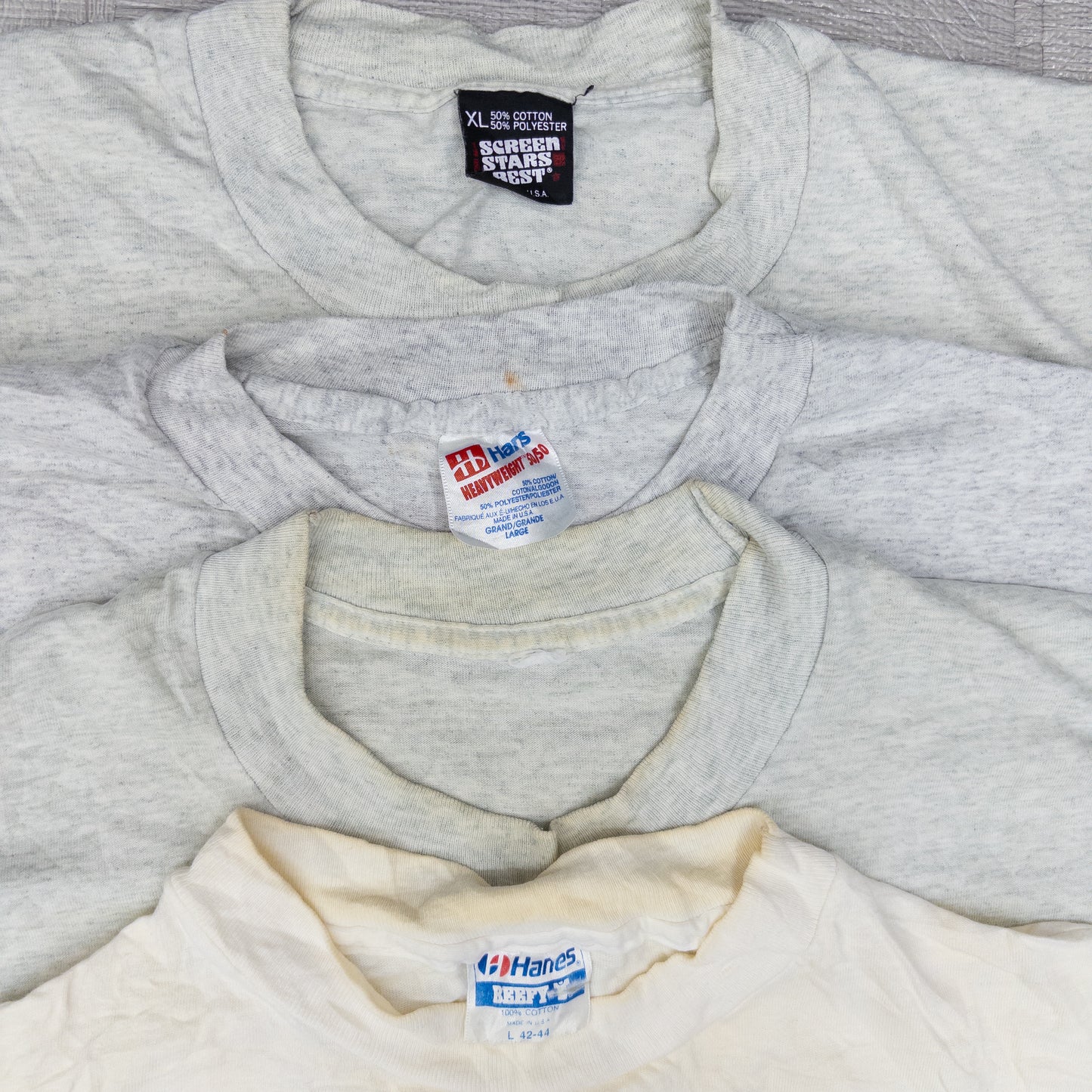 90's シミありTシャツ（白・グレー系）16pcs w0424007