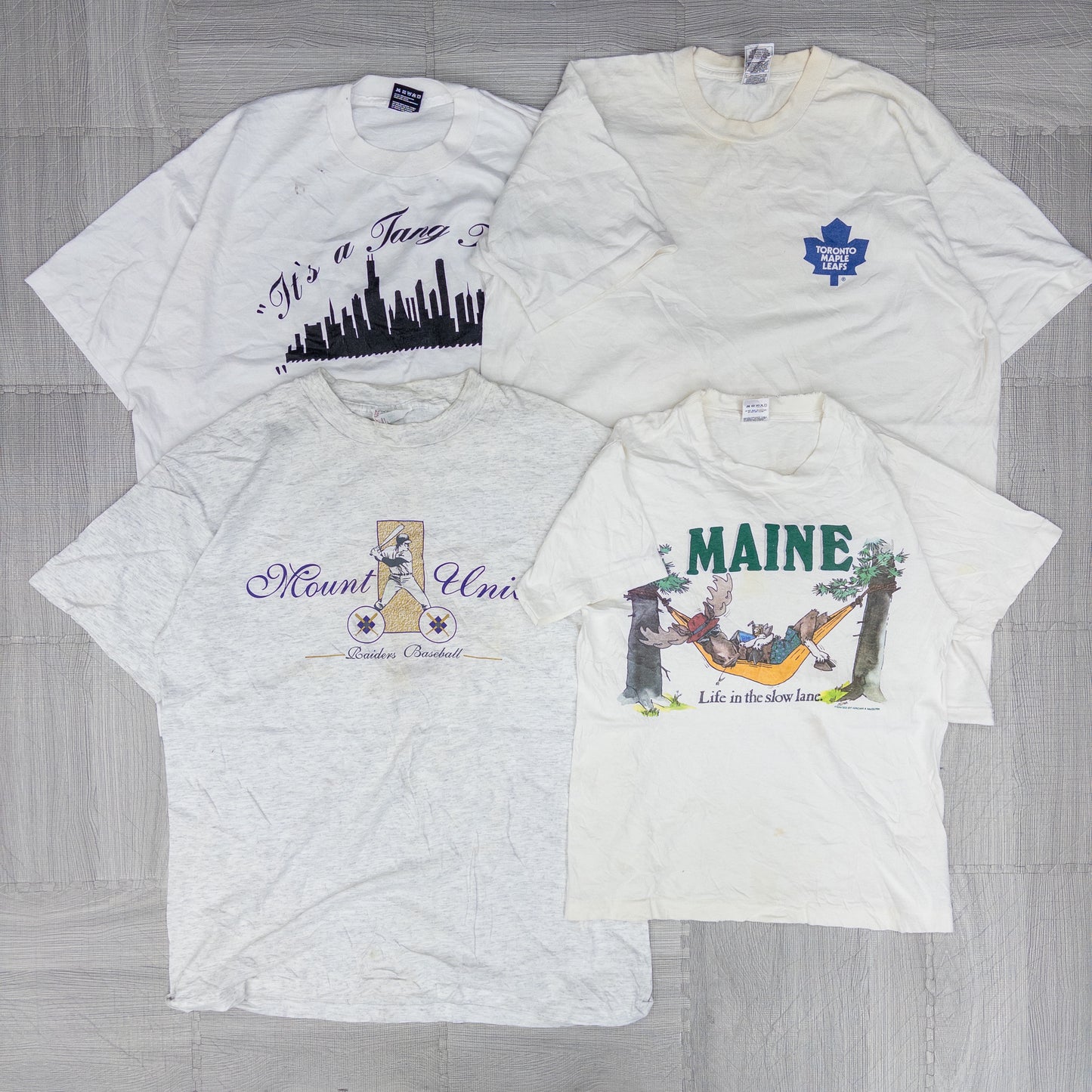 90's シミありTシャツ（白・グレー系）16pcs w0424007