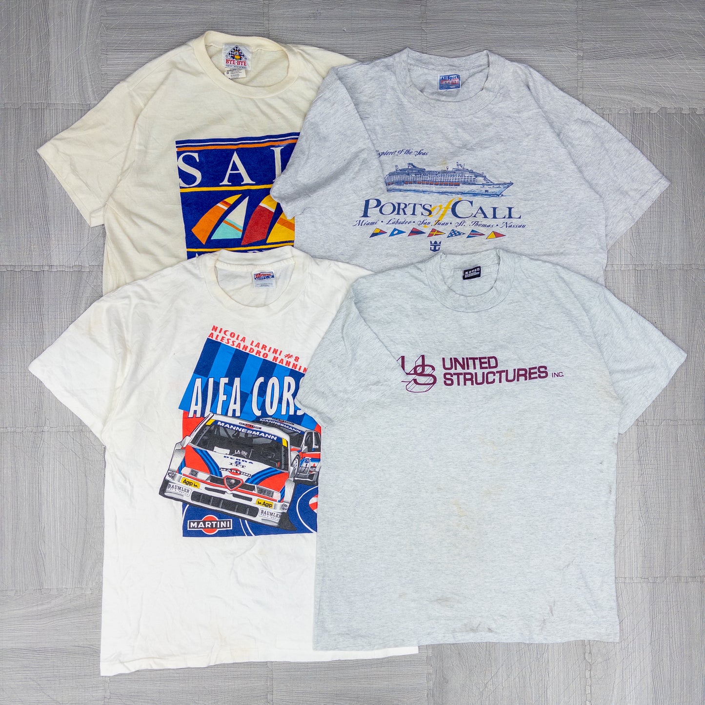 90's シミありTシャツ（白・グレー系）16pcs w0424007