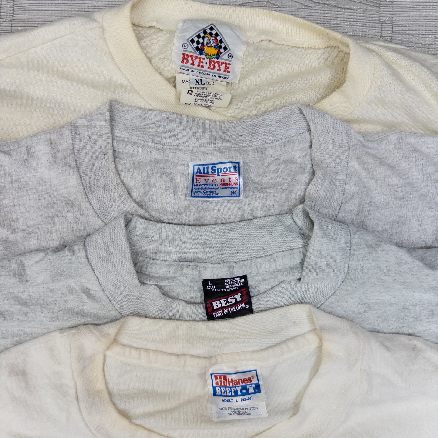 90's シミありTシャツ（白・グレー系）16pcs w0424007