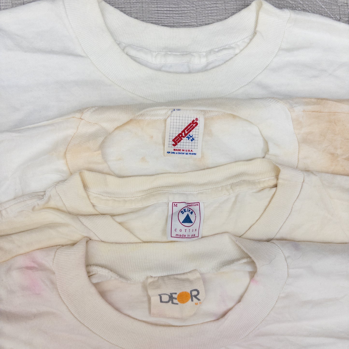 90's シミありTシャツ（白・グレー系）16pcs w0424007