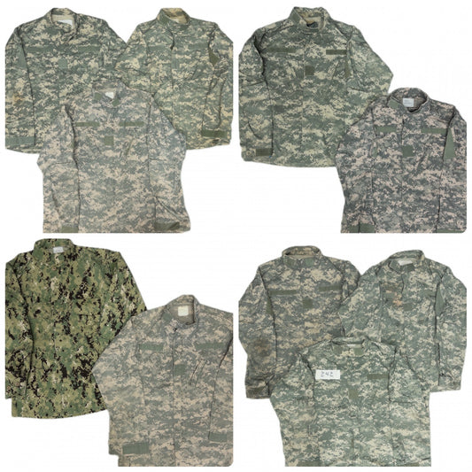 古着卸 現物まとめ売り BDU フィールドジャケット ミリタリー  デジタルカモ 10枚セット(メンズM-L) アメリカ軍