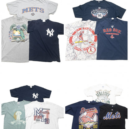 古着卸 現物まとめ売り 洗濯済み MLB オフィシャルチーム Tシャツ 12枚セット (M-XXL)レッドソックス メッツ等