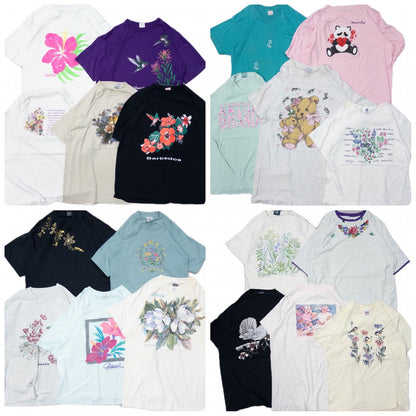 古着卸 現物まとめ売り 洗濯済み 90s～ レディースデザイン かわいい 半袖Tシャツ 20枚セット (S-XXL)