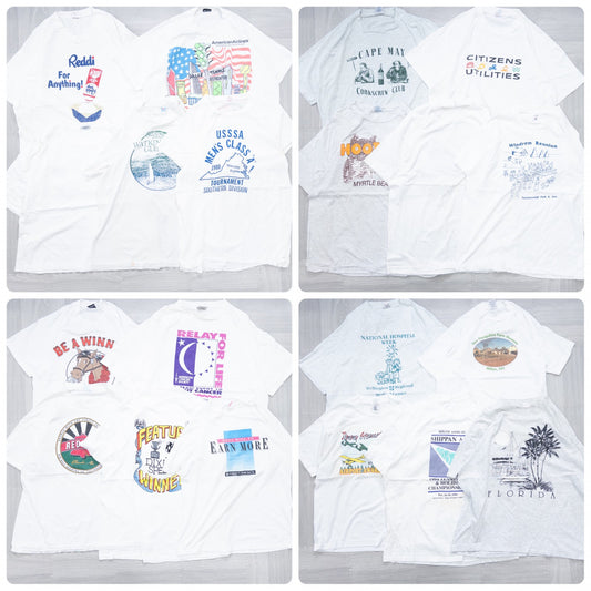 古着卸 現物まとめ売り 洗濯済み 90s シミあり白,グレーTシャツ 20枚セット(L-XXL)