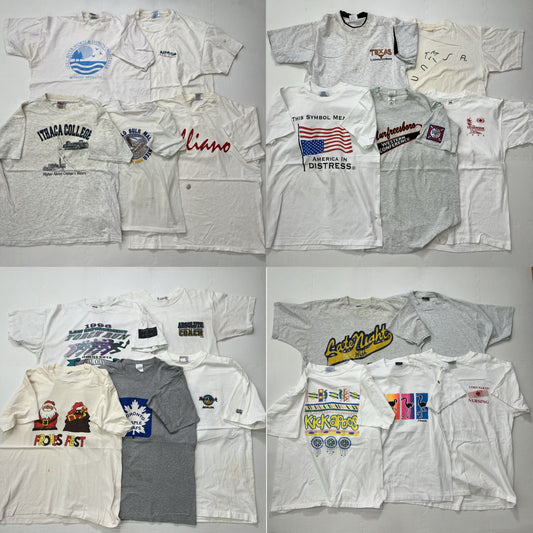 古着卸 現物まとめ売り 洗濯済み 90s シミあり白Tシャツ 20枚セット(M-XL)