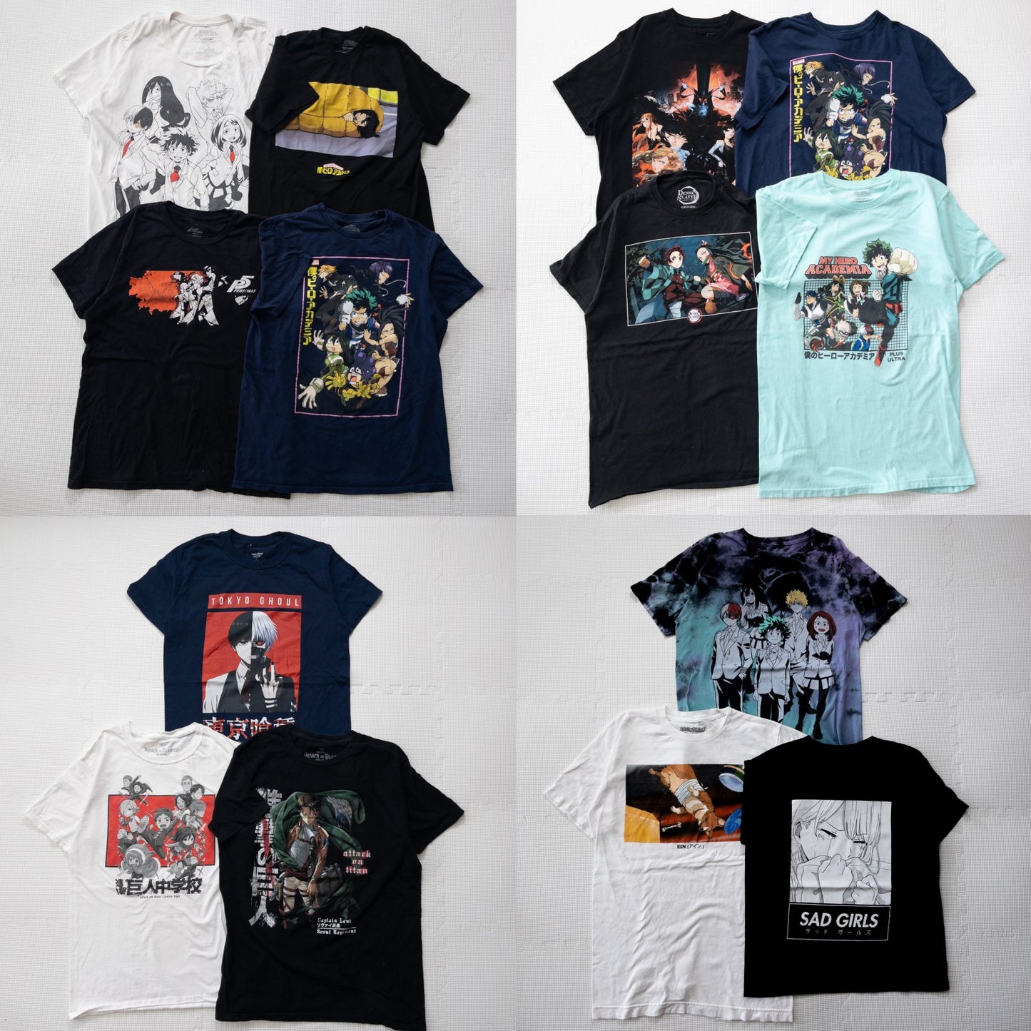 古着卸 現物まとめ売り 洗濯済 00s ジャパンアニメTシャツ 14枚セット(XS-L)