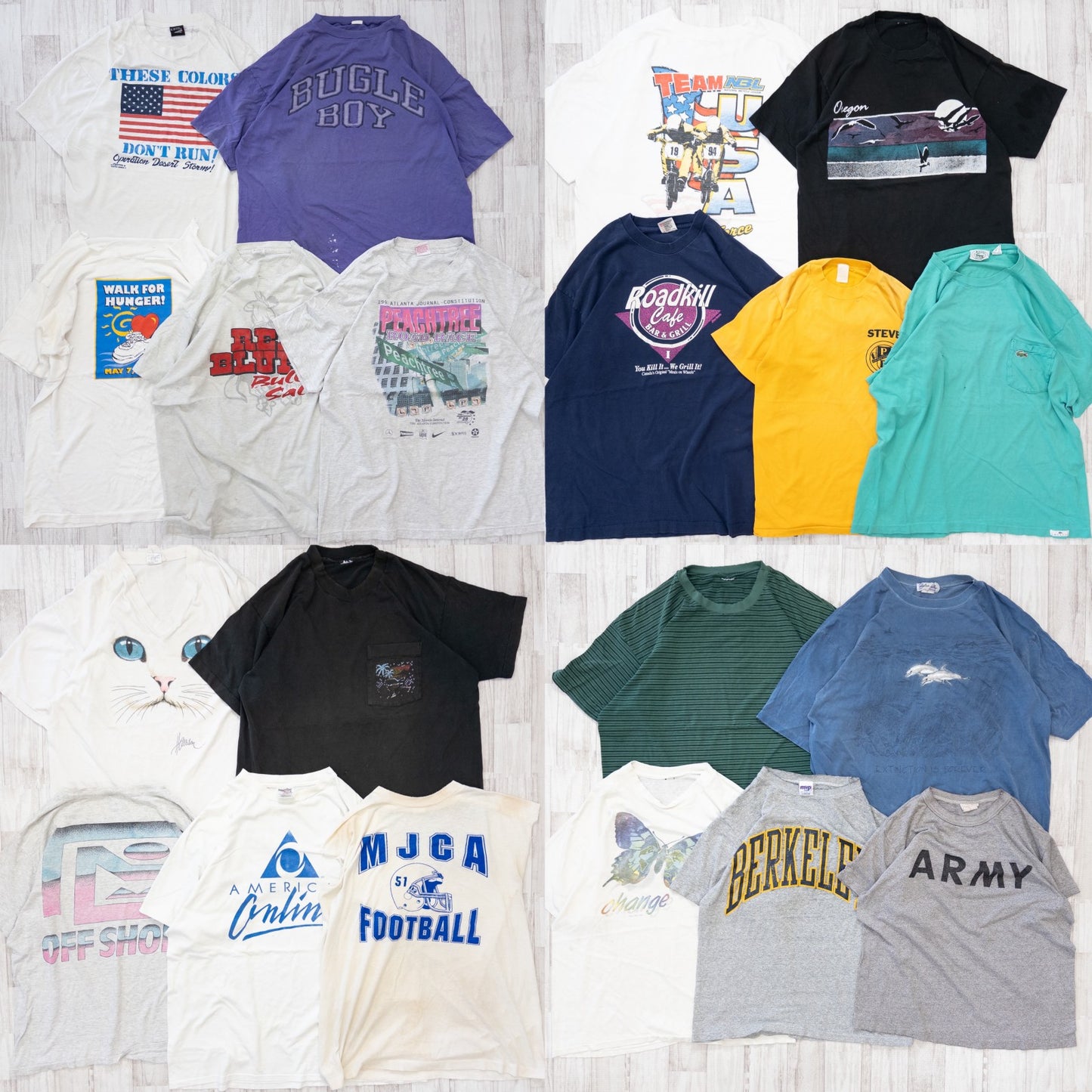 古着卸 現物まとめ売り 洗濯済み 90s ボロ ダメージ Tシャツ 20枚セット(S-XXL)