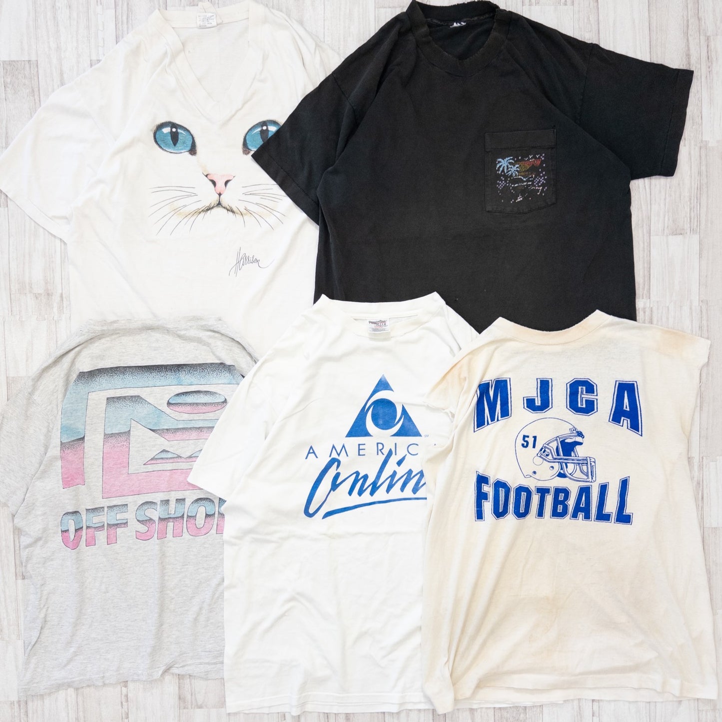 古着卸 現物まとめ売り 洗濯済み 90s ボロ ダメージ Tシャツ 20枚セット(S-XXL)