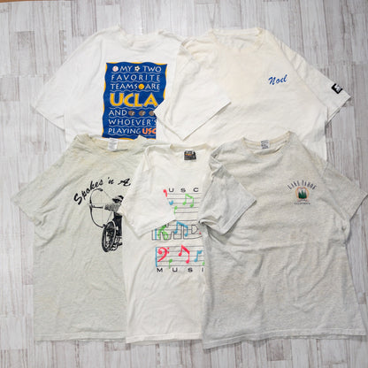 古着卸 現物まとめ売り 洗濯済み 90s 白 グレー 半袖Tシャツ 20枚セット(M-XXL) w607002