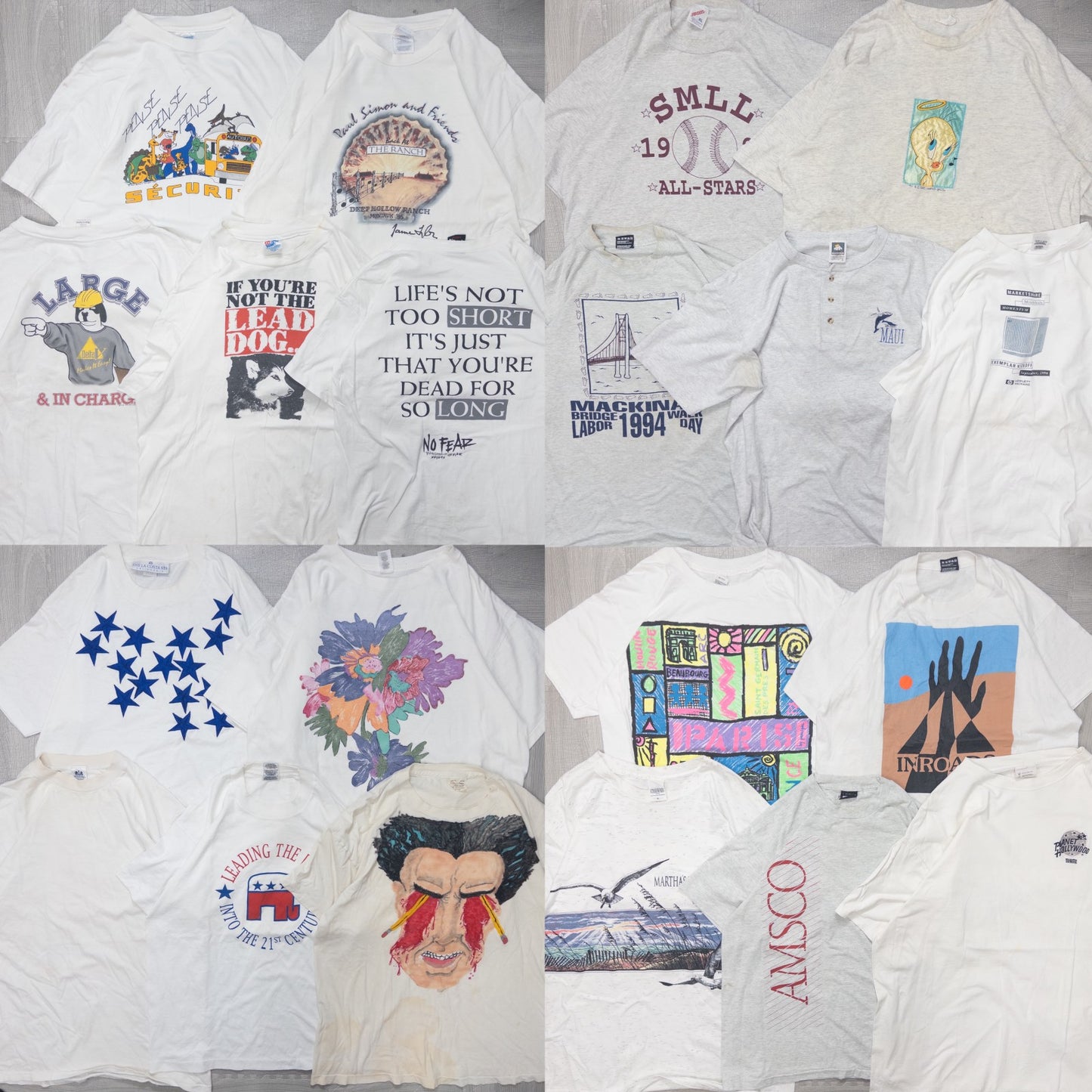 古着卸 現物まとめ売り 洗濯済み 90s シミあり 半袖Tシャツ 20枚セット(M-XXL) w615007