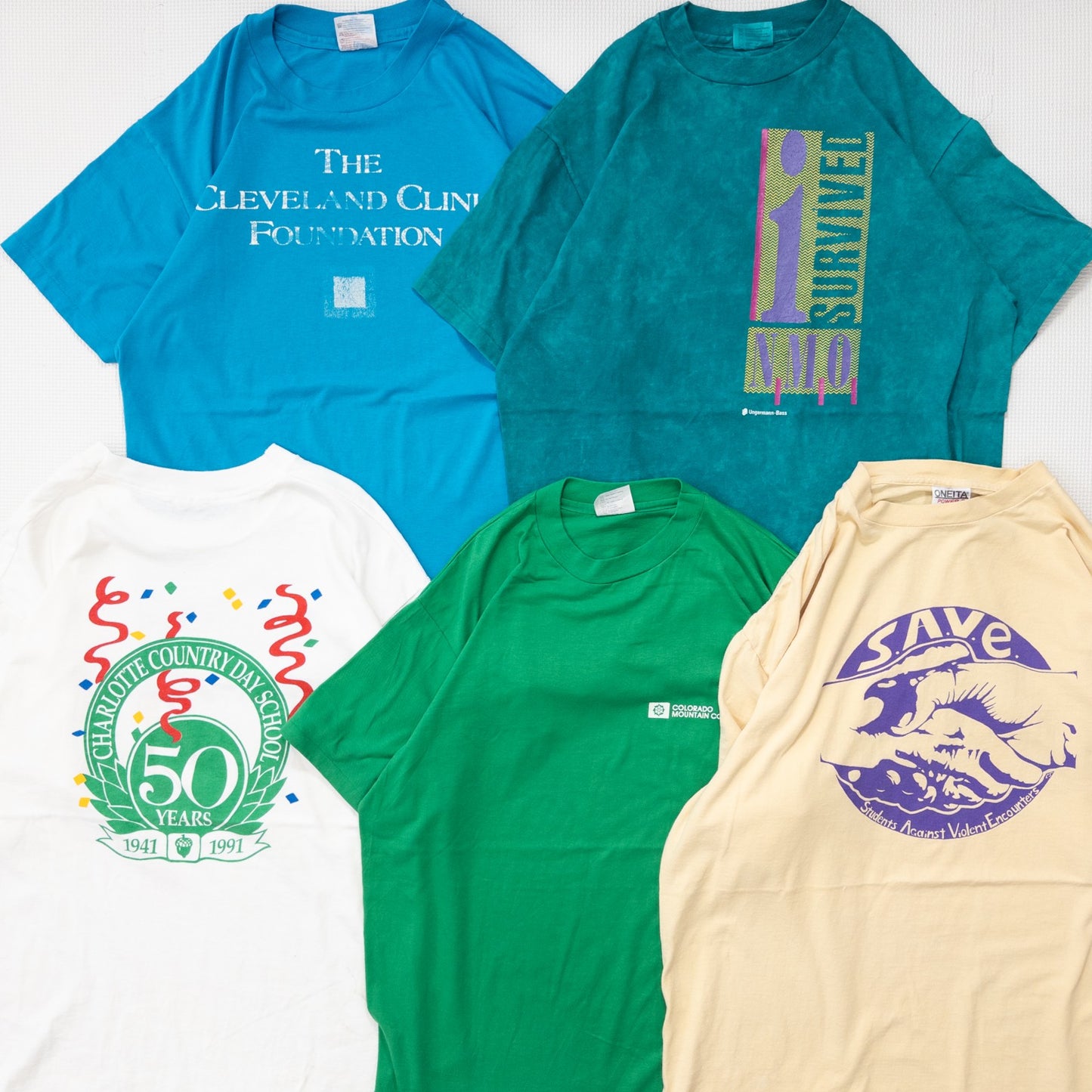 古着卸 現物まとめ売り 洗濯済み 90s カラー 半袖Tシャツ 20枚セット(M-XXL) w618001