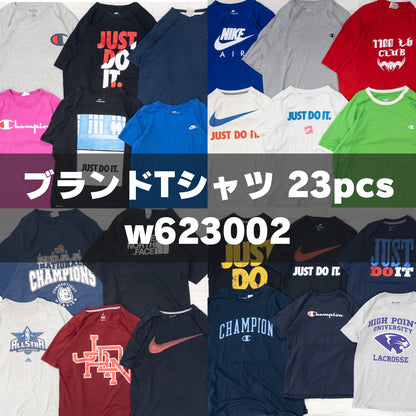 古着卸 現物まとめ売り 洗濯済み ブランドMIX 半袖Tシャツ 23枚セット(S-XXL) w623002