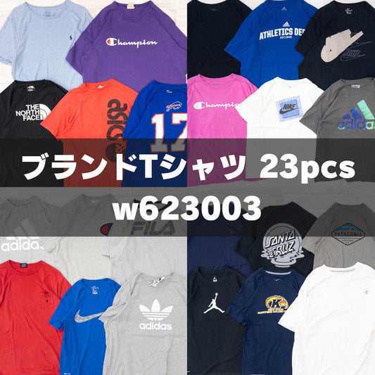 古着卸 現物まとめ売り 洗濯済み ブランドMIX 半袖Tシャツ 23枚セット(XS-XXXL) w623003