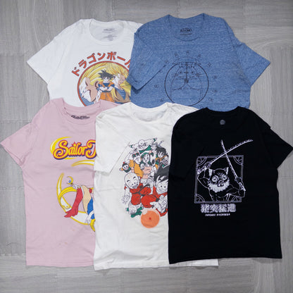 古着卸 現物まとめ売り 洗濯済み ジャパン アニメTシャツ 20枚セット(S-XXL) w709006