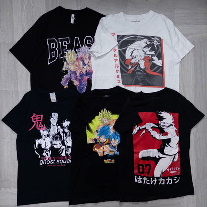 古着卸 現物まとめ売り 洗濯済み ジャパン アニメTシャツ 20枚セット(S-XXL) w709006