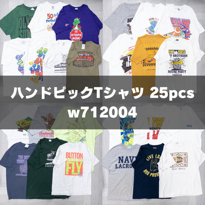 古着卸 現物まとめ売り 洗濯済み ハンドピックTシャツ 25枚セット(S-XXL) w712004