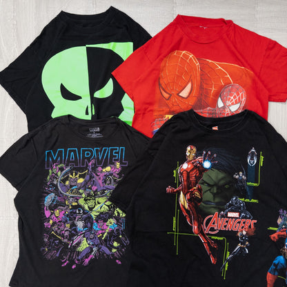 古着卸 現物まとめ売り 洗濯済み MARVELマーベル アベンジャーズ 半袖Tシャツ 13枚セット(S-XXL) w717004