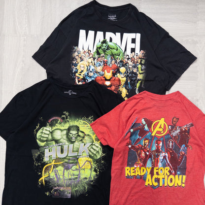 古着卸 現物まとめ売り 洗濯済み MARVELマーベル アベンジャーズ 半袖Tシャツ 13枚セット(S-XXL) w717004