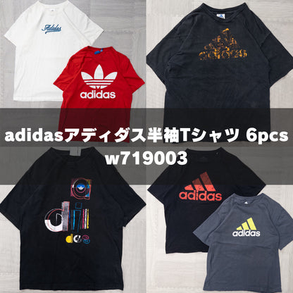 古着卸 現物まとめ売り 洗濯済み adidasアディダス半袖Tシャツ 6枚セット(M-XL) w719003