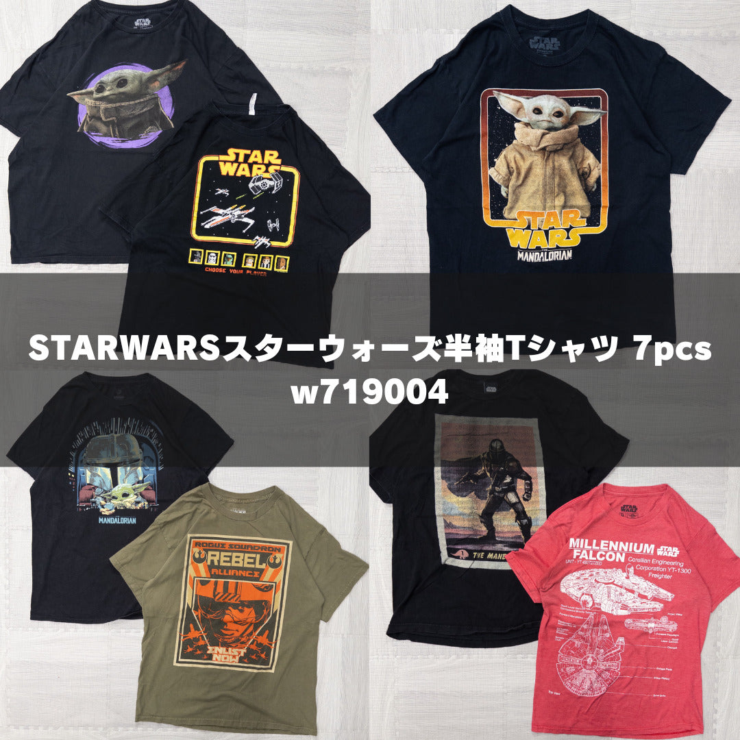 古着卸 現物まとめ売り 洗濯済み STARWARSスターウォーズ半袖Tシャツ 7枚セット(M-XXL) w719004