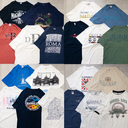 古着卸 現物まとめ売り 洗濯済み 00s~90s 地名半袖Tシャツ 20枚セット(M-XXL) w726002