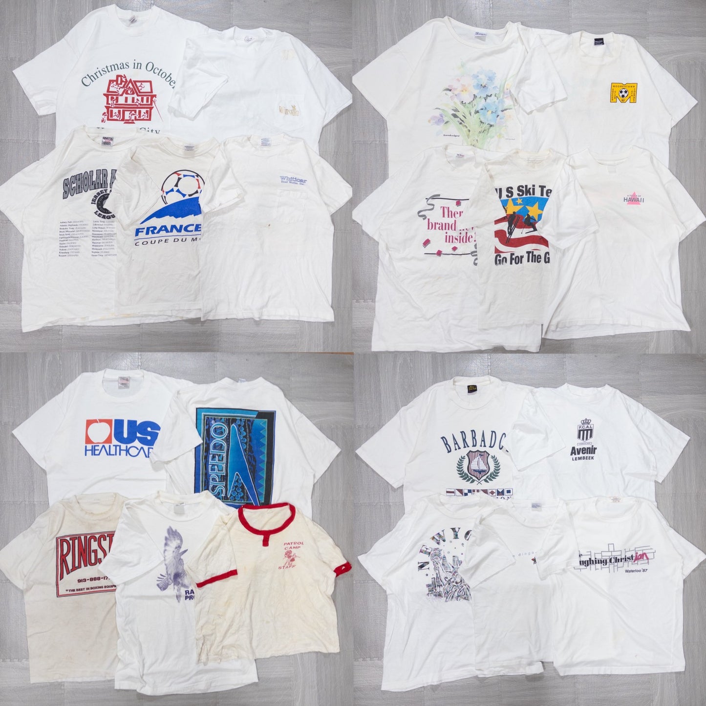 古着卸 現物まとめ売り 洗濯済み 90sシミあり半袖Tシャツ 20枚セット(M-XL) w731007