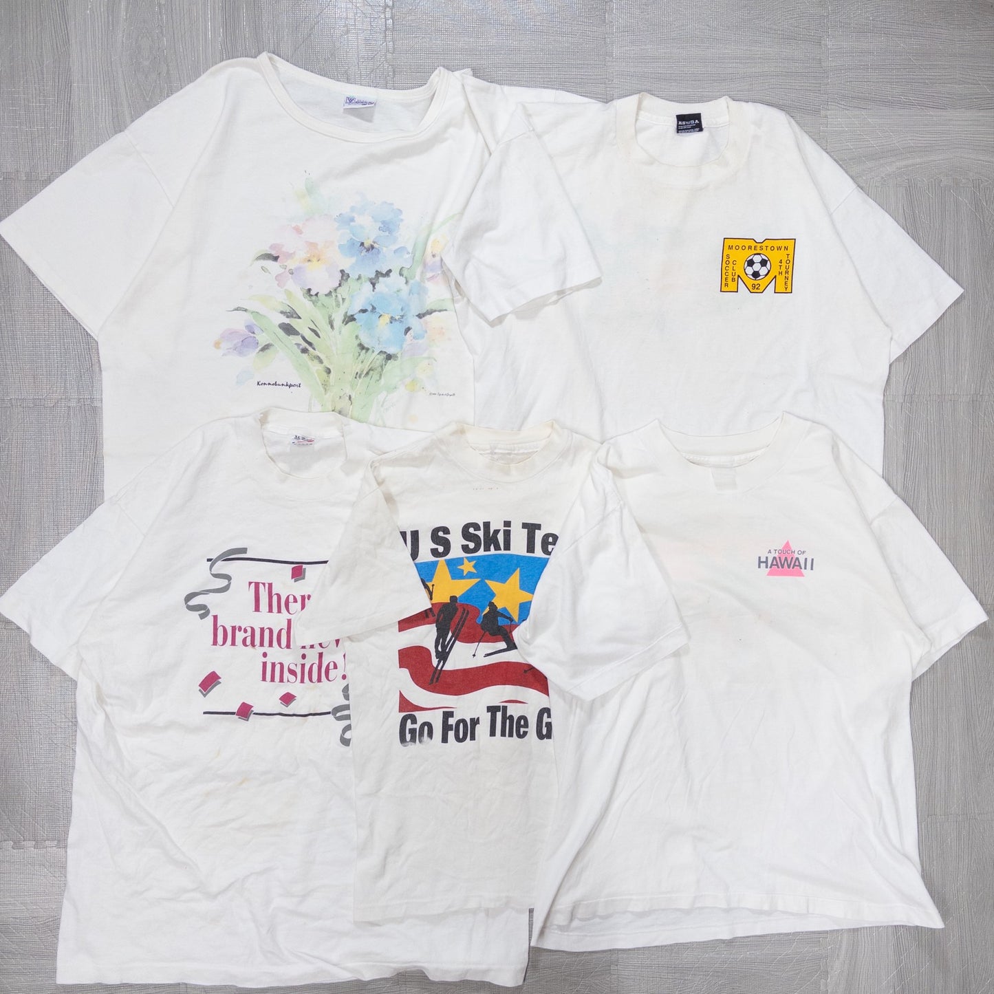 古着卸 現物まとめ売り 洗濯済み 90sシミあり半袖Tシャツ 20枚セット(M-XL) w731007