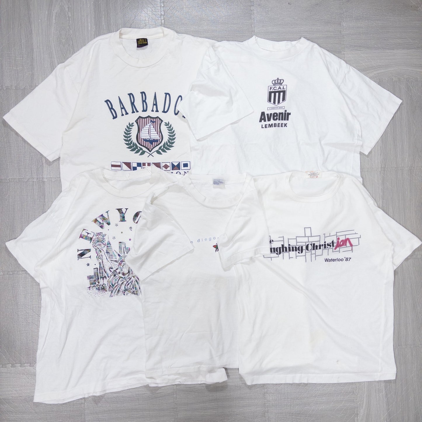 古着卸 現物まとめ売り 洗濯済み 90sシミあり半袖Tシャツ 20枚セット(M-XL) w731007